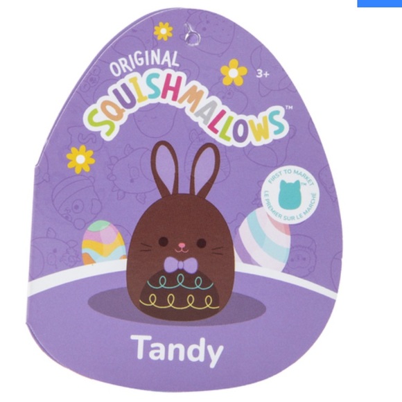 Tandy The Chocolate Easter Bunny Squishmallow First To Market Tag 4.5” Plush - Picture 4 of 5